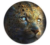 Puzzle für Erwachsene,1000 Teile,kosmischer goldener Leopard,1000-teiliges rundes Puzzle für Erwachsene,interaktives Familienspiel,Heimdekoration zum Selbermachen,Denksportaufgabe als Geschenk