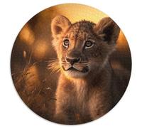 Puzzle für Erwachsene, 1000 Teile, Löwenjunges, runde Papppuzzles, bunt, lustig, herausfordernd und knifflig, 1000 Teile (67,5x67,5cm)
