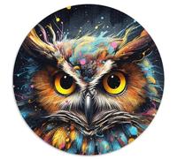 Puzzle für Erwachsene,1000 Teile,Nebula Owls farbenfrohe,psychedelische runde Puzzles für 1000 Teile zum Entspannen und Herausfordern,farbenfrohe Kunst zur Heimdekoration,ideales Geschenk für Freunde