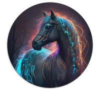 Puzzle für Erwachsene, 1000 Teile, Pferd, rund, Puzzle 1000 Teile für Erwachsene, DIY, Heimdekoration, Geschenk, Denkspiel, 1000 Teile (67,5x67,5cm)