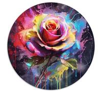 Puzzle für Erwachsene, 1000 Teile, Rose, 1000 Teile, rundes Puzzle, Geschenke, Spaß bei Aktivitäten zu Hause, Geburtstagsgeschenk, Reisegeschenke, 1000 Teile (67,5x67,5cm)