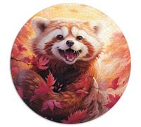 Puzzle für Erwachsene, 1000 Teile, Sakura-Roter Panda, rund, aus Pappe, Puzzle für Erwachsene, perfekt für Teenager und Familienspaß, ideales Geschenk zum Geburtstag, 1000 Teile (67,5x67,5cm)