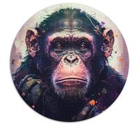 Puzzle für Erwachsene, 1000 Teile, Schimpansen, runde Papppuzzles, bunt, lustig, herausfordernd und knifflig, 1000 Teile (67,5x67,5cm)
