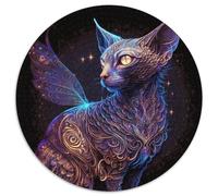 Puzzle für Erwachsene, 1000 Teile, schöne Dschungelkatze, 1000 Teile, rundes Puzzle, Geschenke, Spaß bei Aktivitäten zu Hause, Geburtstagsgeschenk, Reisegeschenke, 1000 Teile (67,5x67,5cm)