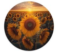Puzzle für Erwachsene, 1000 Teile, Sonnenblume, 1000 Teile, runde Puzzles für Erwachsene, interaktives Familienspiel, Bastelgeschenk mit farbenfrohen Kunstwerken, 1000 Teile (67,5x67,5cm)