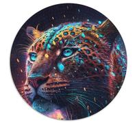 Puzzle für Erwachsene,1000 Teile,Tier-Leoparden-Malerei,runde Puzzles,1000 Teile für Erwachsene,Denksportspiel,interaktives Familienspiel,geeignet für Kinder ab 14 Jahren,1000 Teile (67,5x67,5cm)