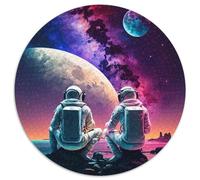 Puzzle für Erwachsene, 1000 Teile, Zwei Astronauten, 1000 Teile, runde Puzzles für Erwachsene, DIY-Kunstdekor, perfektes Geburtstagsgeschenk, 1000 Teile (67,5x67,5cm)