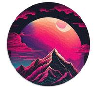 Puzzle für Erwachsene, 1000-teilige Berglandschaft, 1000-teiliges rundes Puzzle für Erwachsene, DIY-Kunstdekor, perfektes Geburtstagsgeschenk, 1000 Teile (67,5x67,5cm)