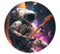 Puzzle für Erwachsene, 1000-teiliger Astronaut, der Gitarre spielt, 1000-teiliges rundes Puzzle, Geschenke, Spaß bei Aktivitäten zu Hause, Geburtstagsgeschenk, Reisegeschenke, 1000 Teile (67,5x67,5cm)