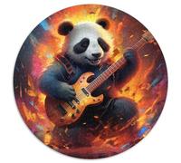 Puzzle für Erwachsene, 1000-teiliger Panda, der Gitarre spielt, 1000-teiliges rundes Puzzle für Erwachsene, DIY-Kunstdekor, perfektes Geburtstagsgeschenk, 1000 Teile (67,5x67,5cm)