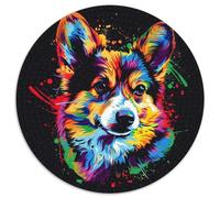 Puzzle für Erwachsene, 1000-teiliges Corgi-Puzzle, rund, aus Pappe, für Erwachsene, perfekt für Teenager und Familienspaß, ideales Geschenk zum Geburtstag, 1000 Teile (67,5x67,5cm)