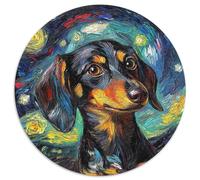 Puzzle für Erwachsene, 1000-teiliges Dackel-Nachthimmel-Puzzle, 1000-teiliges rundes Puzzle, Geschenke, Spaß bei Aktivitäten zu Hause, Geburtstagsgeschenk, Reisegeschenke, 1000 Teile (67,5x67,5cm)