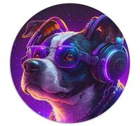 Puzzle für Erwachsene, 1000-teiliges Fantasie-Hunde-Puzzle, rund, aus Pappe, perfekt für Teenager und Familienspaß, ideales Geschenk zum Geburtstag, 1000 Teile (67,5x67,5cm)