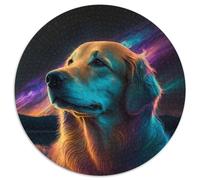 Puzzle für Erwachsene, 1000-teiliges Fantasie-Hunde-Puzzle, rund, aus Pappe, perfekt für Teenager und Familienspaß, ideales Geschenk zum Geburtstag, 1000 Teile (67,5x67,5cm)