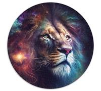 Puzzle für Erwachsene, 1000-teiliges Fantasy-Löwen-Puzzle, rund, aus Pappe, perfekt für Teenager und Familienspaß, ideales Geschenk zum Geburtstag, 1000 Teile (67,5x67,5cm)