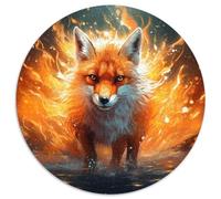 Puzzle für Erwachsene, 1000-teiliges, farbenfrohes Kunst-Fuchs-Puzzle, 1000-teiliges, rundes Puzzle für Erwachsene, DIY-Kunstdekor, perfektes Geburtstagsgeschenk, 1000 Teile (67,5x67,5cm)