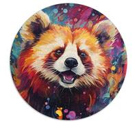 Puzzle für Erwachsene, 1000-teiliges Farbgemälde, Roter Panda, 1000-teiliges rundes Puzzle, Geschenke, Spaß bei Aktivitäten zu Hause, Geburtstagsgeschenk, Reisegeschenke, 1000 Teile (67,5x67,5cm)