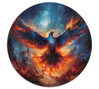 Puzzle für Erwachsene, 1000-teiliges Kunst-Puzzle, bunter Phönix, 1000-teiliges rundes Puzzle, Geschenke, Spaß bei Aktivitäten zu Hause, Geburtstagsgeschenk, Reisegeschenke, 1000 Teile (67,5x67,5cm)