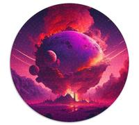 Puzzle für Erwachsene, 1000-teiliges Puzzle mit Universum, Planetenlandschaft, rund, aus Pappe, perfekt für Teenager und Familienspaß, ideales Geschenk zum Geburtstag, 1000 Teile (67,5x67,5cm)