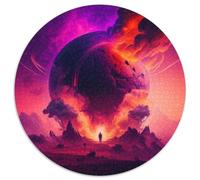 Puzzle für Erwachsene, 1000-teiliges Puzzle mit Universum, Planetenlandschaft, rund, aus Pappe, perfekt für Teenager und Familienspaß, ideales Geschenk zum Geburtstag, 1000 Teile (67,5x67,5cm)