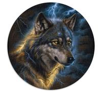 Puzzle für Erwachsene, 1000-teiliges rundes Papppuzzle Magischer Wolf für Erwachsene, perfekt für Teenager und Familienspaß, ideales Geschenk zum Geburtstag, 1000 Teile (67,5x67,5cm)