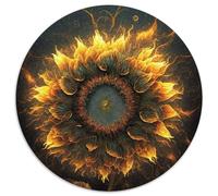 Puzzle für Erwachsene, 1000-teiliges Universum-Sonnenblumen-Puzzle, 1000-teiliges rundes Puzzle für Erwachsene, DIY-Kunstdekor, perfektes Geburtstagsgeschenk, 1000 Teile (67,5x67,5cm)