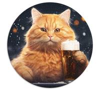 Puzzle für Erwachsene mit 1000 Teilen, Katze trinkt Bier. Anspruchsvolle DIY-Kunst für Enthusiasten, perfektes Geschenk zur Entspannung. 1000 Teile (67,5x67,5cm)