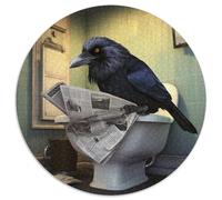 Puzzle für Erwachsene mit 1000 Teilen, Krähe liest Zeitung, anspruchsvolle DIY-Kunst für Enthusiasten, perfektes Geschenk zur Entspannung, 1000 Teile (67,5x67,5cm)