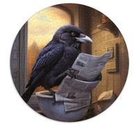 Puzzle für Erwachsene mit 1000 Teilen, Krähe liest Zeitung, anspruchsvolle DIY-Kunst für Enthusiasten, perfektes Geschenk zur Entspannung, 1000 Teile (67,5x67,5cm)