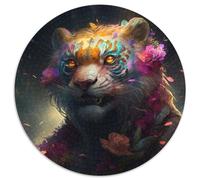 Puzzle für Erwachsene mit 1000 Teilen,Motiv: farbenfroher Tiger,Unmögliches Puzzle für Erwachsene,anspruchsvolles Denkspiel für Teenager,perfekt als Heimdekoration oder Geschenk,(67,5x67,5cm)