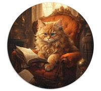 Puzzle für Erwachsene mit Katzenlesebuch,1000 Teile,schwierige Puzzles für Erwachsene,Geschenk zum Selbermachen,Spaß,geeignet für die Dekoration von Zuhause,Wohnzimmer,Büro,1000 Teile (67,5x67,5cm)