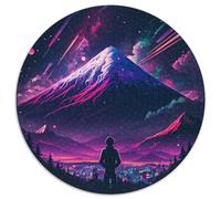 Puzzle Fuji da 1000 pezzi per adulti, puzzle rotondi da 1000 pezzi per adulti, sfida per la mente, attività educativa per adolescenti, 67,5x67,5 cm