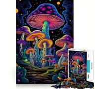 Puzzle Funghi Magici al Neon per ragazzi, 1000 pezzi, gioco di logica, divertimento per tutta la famiglia, taglio di precisione, (38x52cm)