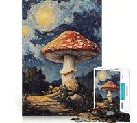 Puzzle "Funghi sotto una notte stellata" per ragazzi, 1000 pezzi, gioco mentale, divertimento per il tempo libero, taglio di alta qualità, regalo pensato con cura (38x52cm)