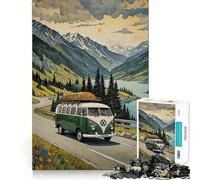 Puzzle "Furgone sulla spiaggia" da 1000 pezzi,gioco di memoria,divertente,con bordi lisci e incastro perfetto,un modo divertente per riempire le ore vuote (50x75cm)