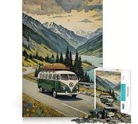 Puzzle "Furgone sulla spiaggia" da 1000 pezzi,gioco di memoria,taglio di precisione,attività creativa interattiva per stimolare la mente a casa (38x26cm)