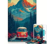 Puzzle "Furgone sulla spiaggia" da 1000 pezzi per adulti,gioco divertente e di memoria,montaggio sicuro e stabile,attività per tutta la famiglia (38x26cm)