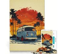 Puzzle "Furgone sulla spiaggia" da 1000 pezzi per ragazzi,gioco stimolante per la mente,montaggio sicuro e stabile,attività divertente per tutta la famiglia (38x26cm)