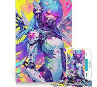 Puzzle futuristico con ragazza anime per adulti,1000 pezzi,gioco stimolante per la mente,dimensioni uniformi,pezzi precisi,ideale da portare in viaggio,regalo perfetto per allenare la mente (38x52cm)