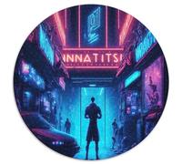 Puzzle futuristico da 1000 pezzi per adulti, puzzle rotondi da 1000 pezzi per adulti, sfida per la mente, attività educativa per adolescenti, 67,5x67,5 cm
