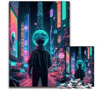 Puzzle futuristico da 1000 pezzi per adulti, raffigurante un ragazzo. Perfetto per riunioni di famiglia, compleanni e feste. Dimensioni: 50x75cm/19,68x29,52 pollici.