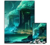 Puzzle futuristico di edifici cittadini, 1000 pezzi per adulti, puzzle impegnativi ideali per adolescenti e collezionisti, regalo da viaggio, attività per famiglie, 50x75CM/19,68x29,52 pollici