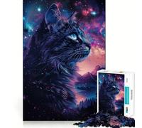 Puzzle galattico a forma di gatto spaziale da 1000 pezzi per adulti, gioco di logica, divertimento rilassante, pezzo da collezione artistico dal taglio preciso (38x52cm)
