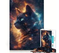 Puzzle galattico con gatto spaziale per adulti, 1000 pezzi, gioco intelligente, rilassante e divertente, da assemblare, regalo perfetto (50x75cm)
