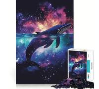 Puzzle galattico con sagoma di balena per ragazzi,1000 pezzi,gioco di potenziamento mentale,dimensioni uniformi,pezzi precisi,divertimento in famiglia,attività serale (38x52cm)