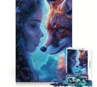 Puzzle galattico mistico con animali per adulti, 1000 pezzi, gioco per la concentrazione e il relax, bordi netti, Babbo Natale, scegli il tuo desiderio (50x75cm)