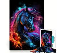 Puzzle galattico Space Horse da 1000 pezzi per adulti e ragazzi, gioco di abilità rilassante e divertente, con bordi precisi, ideale come regalo per le festività (50x75cm)