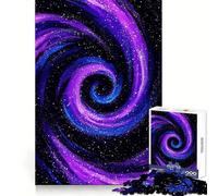 Puzzle galattico vorticoso viola e blu da 1000 pezzi per adolescenti migliora la memoria, rilassante e divertente, con bordi netti, 50x75cm