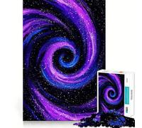 Puzzle galattico vorticoso viola e blu da 1000 pezzi per adolescenti migliora la memoria, rilassante e divertente, con bordi netti, 50x75cm