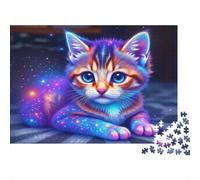 Puzzle Galaxy Cat Fantasy da 1000 pezzi, ritratto di gatto spaziale galattico, gioco educativo per adulti, decorazione per la casa, sfida di alta difficoltà, regalo di compleanno, 70x50cm/1000pcs